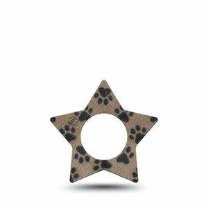 ExpressionMed Fuzzy Pawprints Freestyle Libre, Libre 2 Plus, and Abbott Lingo Star, Single Tape Textile inspired  Decorative Patch for CGM