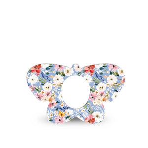 ExpressionMed Petal Breeze Dexcom G7 and Dexcom Stelo Glucose Biosensor System Butterfly, Single Tape Delicate stems Overlay Tape for CGM