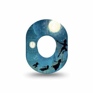 ExpressionMed Starlight Flyers Dexcom G7 and Dexcom Stelo Glucose Biosensor System Mini, Single Tape magical sky adventure Waterproof Plaster for CGM