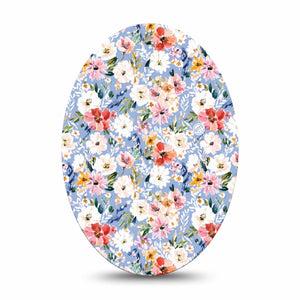 ExpressionMed Petal Breeze Medtronic Guardian Enlite Universal Oval, Single Tape Springy floral arrangment Vinyl Decoration for CGM