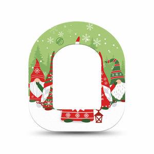 ExpressionMed Holiday Gnomies Omnipod Mini Tape Single Tape Garden Gnomes Christmas-Inspired, Adhesive Tape Pump Design