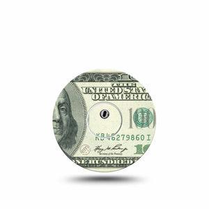 ExpressionMed Feeling $100 Freestyle Libre 3 and Libre 3 Plus Sticker and Tape  Playful Money Inspired, Vinyl Sticker and Tape Pairing CGM Design