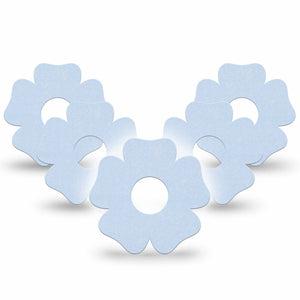 ExpressionMed Light Wash Jeans Freestyle Libre 3 and Libre 3 Plus Flower Shape Tape, 5-Pack Tape Light Blue Jean Inspired Blue, Overlay Tape CGM Design