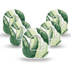 ExpressionMed Palm Leaf Omnipod, 5-Pack Tape and 5-Pack Sticker Shady and sunny leaves Overlay Patch For Pump