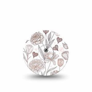 ExpressionMed Minimalist Botanical Freestyle Libre 3 and Libre 3 Plus, Single Tape and Single Sticker Neutral botanical design Accessories for Continuous Glucose Monitor