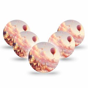 ExpressionMed Dreamy Skies Freestyle Libre 3 and Libre 3 Plus Overpatch, 5-Pack Tape Fairytale-Inspired, Adhesive Patch CGM Design