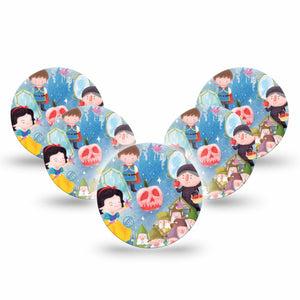ExpressionMed Snow White Freestyle Libre 3 and Libre 3 Plus Overpatch, 5-Pack Tape Snow White Poisonous Apple, Adhesive Patch CGM Design