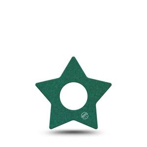 ExpressionMed Forest Green Infusion Set Star Shape Tape, 5-Pack Tape Dark Green, Fixing Ring Patch Continuous Glucose Monitor Design
