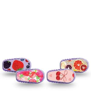 ExpressionMed Berrylicious Variety Pack Dexcom G6 Sticker, 4-Pack Sticker Variety Sweet Sour Fruit Mix, Vinyl Decoration Continuous Glucose Monitor Design