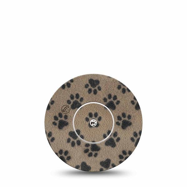 ExpressionMed Fuzzy Pawprints Freestyle Libre, Libre 2 Plus, and Abbott Lingo, Single Tape and Single Sticker Fluffy animal paws Overlay Patch for CGM