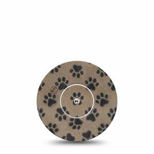 ExpressionMed Fuzzy Pawprints Freestyle Libre, Libre 2 Plus, and Abbott Lingo, Single Tape and Single Sticker Fluffy animal paws Overlay Patch for CGM