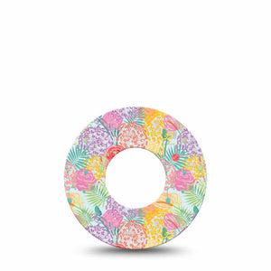 ExpressionMed Spring Flowers Freestyle Libre, Libre 2 Plus, and Abbott Lingo, Single Tape Intricate florals Fixing Ring Patch for CGM