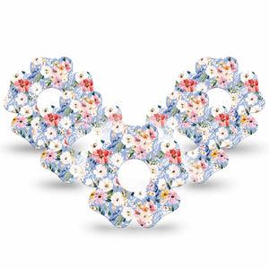 ExpressionMed Petal Breeze Freestyle Libre 3 and Libre 3 Plus Flower, 5-Pack Light color flowers Sensor Cover for Continuous Glucose Monitor