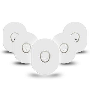 ExpressionMed White Dexcom G7 Tape, Dexcom Stelo Glucose Biosensor System, 5-Pack Tape Plain White Overlay Tape CGM Design with Center Stickers