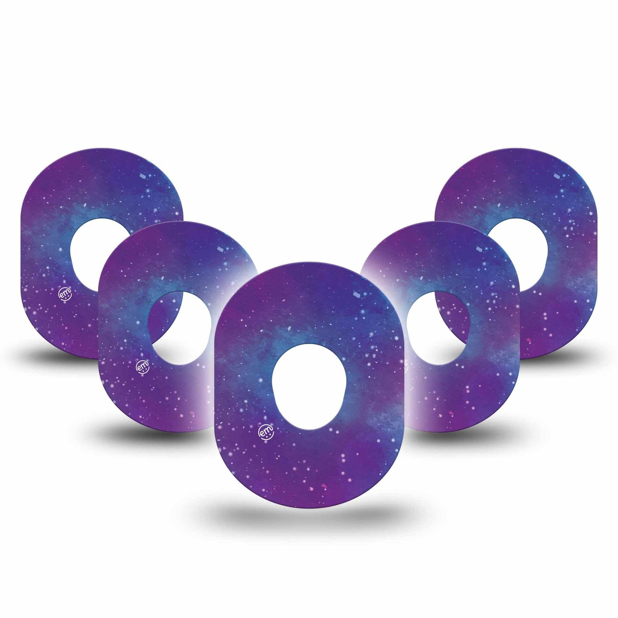 ExpressionMed Galaxy Dexcom G7 Tape, 5-Pack , Night Sky Inspired CGM Overlay Patch Design, Dexcom Stelo Glucose Biosensor System