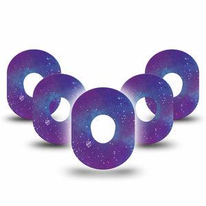 ExpressionMed Galaxy Dexcom G7 Tape, 5-Pack , Night Sky Inspired CGM Overlay Patch Design, Dexcom Stelo Glucose Biosensor System