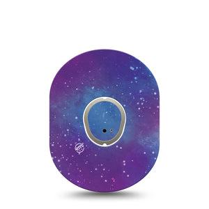 ExpressionMed Galaxy Dexcom G7 Tape, Dexcom Stelo Glucose Biosensor System, Single Tape and Single Sticker Space Inspired Art, Overlay Tape CGM Design
