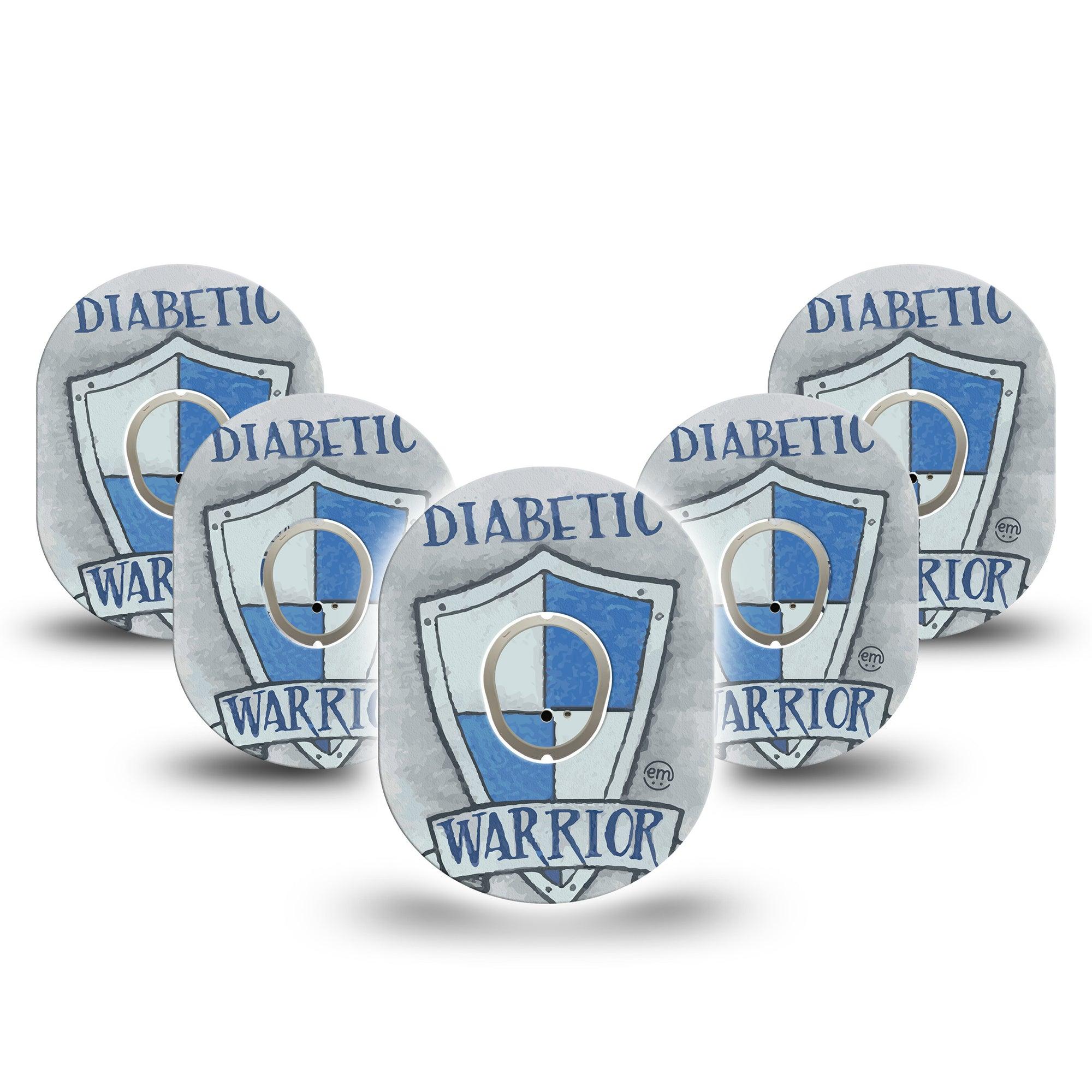 
ExpressionMed Diabetes Warrior Dexcom G7 and Stelo Tape 5-Pack Tape and 5-Pack Sticker Warrior Shield, Plaster Continuous Glucose Monitor Design