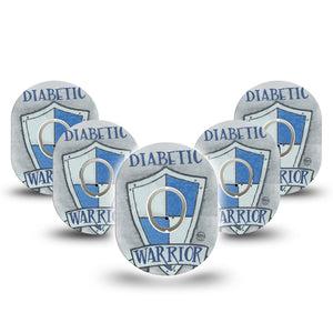 
ExpressionMed Diabetes Warrior Dexcom G7 and Stelo Tape 5-Pack Tape and 5-Pack Sticker Warrior Shield, Plaster Continuous Glucose Monitor Design