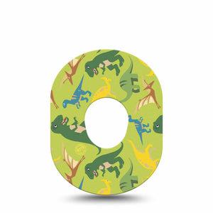 Daring Dinosaurs Dexcom G7 Tape, Single, Prehistoric Creatures Inspired, CGM Adhesive Patch Design, Dexcom Stelo Glucose Biosensor System