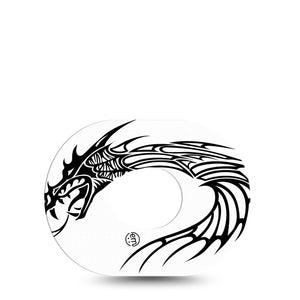 ExpressionMed Dragon Dexcom G7 Tape, Mythical Creature Inspired, CGM Fixing Ring Patch Design, Dexcom Stelo Glucose Biosensor System