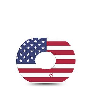 ExpressionMed US Flag Dexcom G7 Tape, Single, Stars And Stripes Inspired, CGM Adhesive Patch Design, Dexcom Stelo Glucose Biosensor System