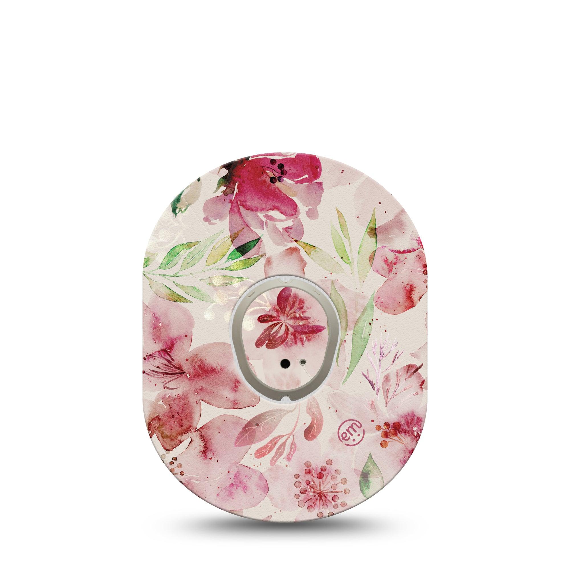 ExpressionMed Ethereal Spring Dexcom G7 and Stelo Tape Single Tape and Single Sticker Beautiful Florals Themed, Plaster Continuous Glucose Monitor Design