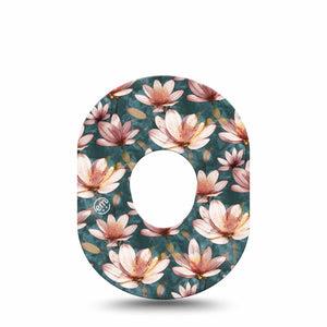 ExpressionMed Magnolia Dexcom G7 Tape, Single, Spring Floral Inspired, CGM Plaster Patch Design, Dexcom Stelo Glucose Biosensor System