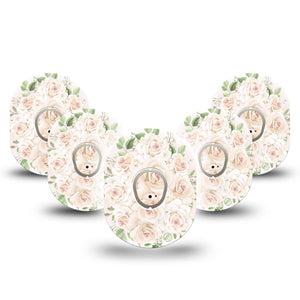 ExpressionMed Wedding Bouquet Dexcom G7 and Stelo Tape 5-Pack Tape and 5-Pack Sticker Floral Arrangement Inspired, Plaster Continuous Glucose Monitor Design