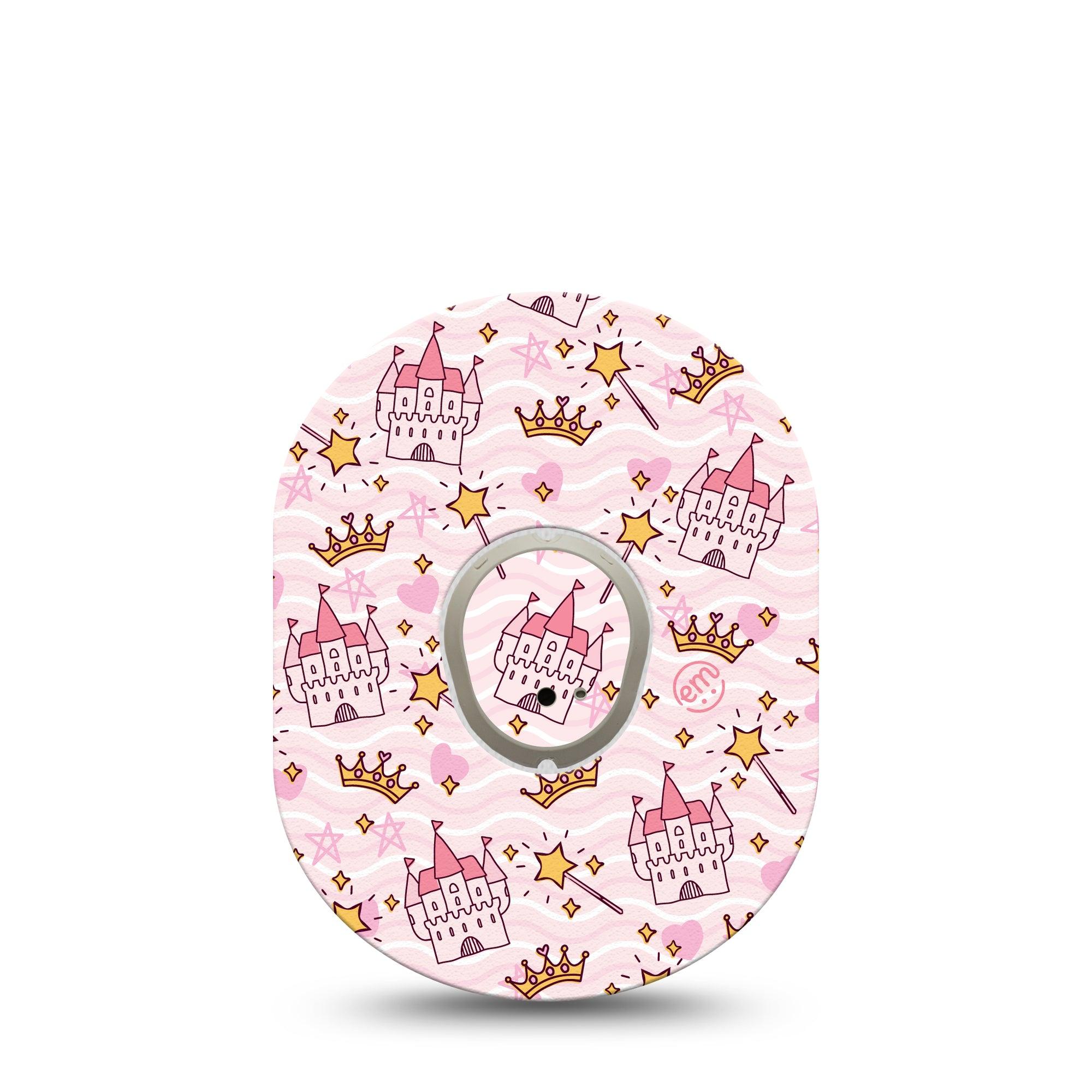 ExpressionMed Castles Dexcom G7 and Stelo Tape Single Tape and Single Sticker Enchanting Castles Inspired, Plaster Continuous Glucose Monitor Design
