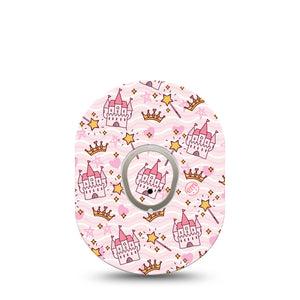 ExpressionMed Castles Dexcom G7 and Stelo Tape Single Tape and Single Sticker Enchanting Castles Inspired, Plaster Continuous Glucose Monitor Design