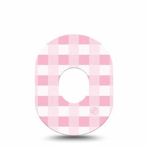ExpressionMed Pink Gingham Dexcom G7 Tape, Single, Pink Plaid Inspired, Adhesive Patch Design