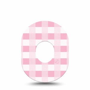 ExpressionMed Pink Gingham Dexcom G7 Tape, Single, Pink Plaid Inspired, Adhesive Patch Design, Dexcom Stelo Glucose Biosensor System