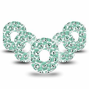 ExpressionMed Happy Cow Print Dexcom G7 Tape, 5-Pack, Smiley Outline Inspired, CGM Adhesive Patch Design, Dexcom Stelo Glucose Biosensor System