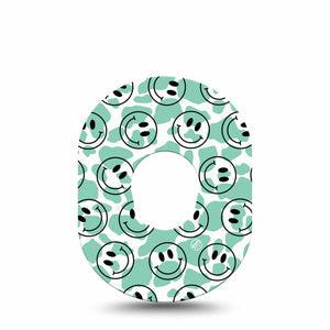 ExpressionMed Happy Cow Print Dexcom G7 Tape, Single, Green Spots Themed, CGM Overlay Patch Design, Dexcom Stelo Glucose Biosensor System