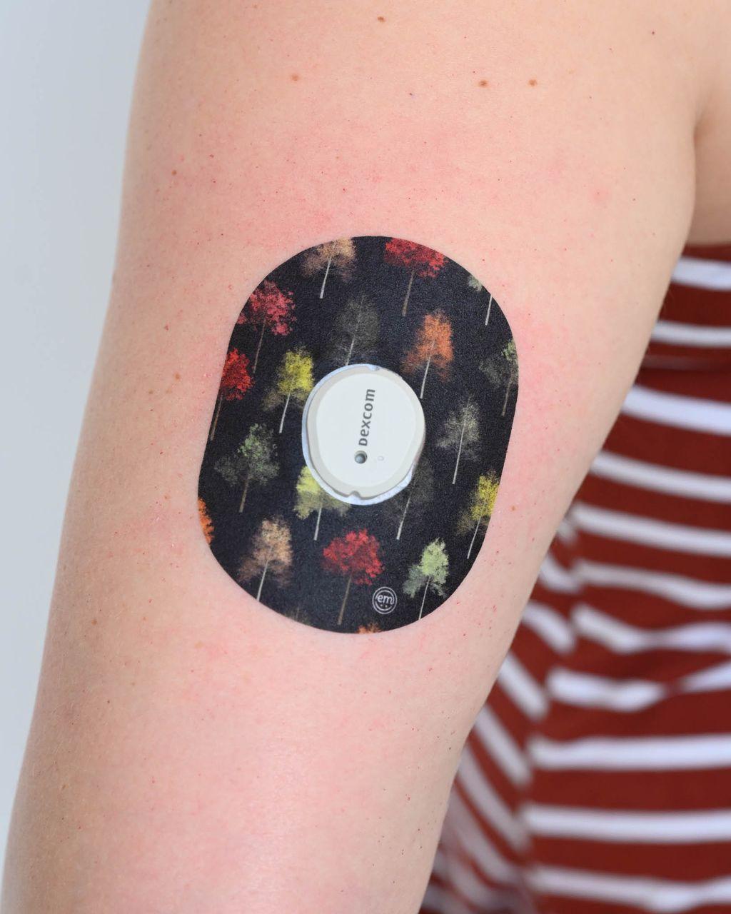 ExpressionMed Industrial Variety Pack Dexcom G7 Tape, Single Tape, Arm Wearing Forest Themed CGM Adhesive Patch Design