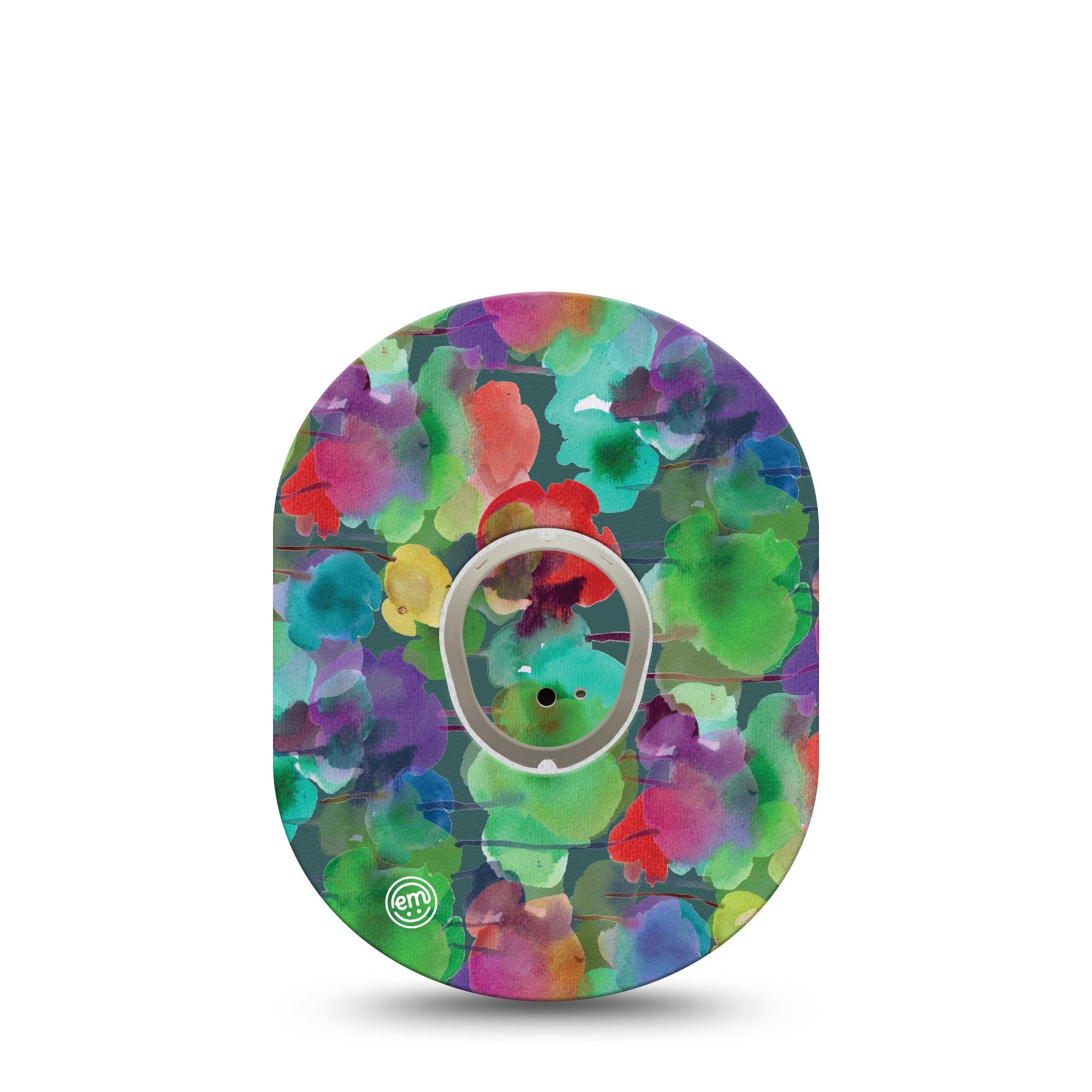 ExpressionMed Watercolor Mood Dexcom G7 and Stelo Tape Single Tape and Single Sticker Dripping Colors, Plaster Continuous Glucose Monitor Design