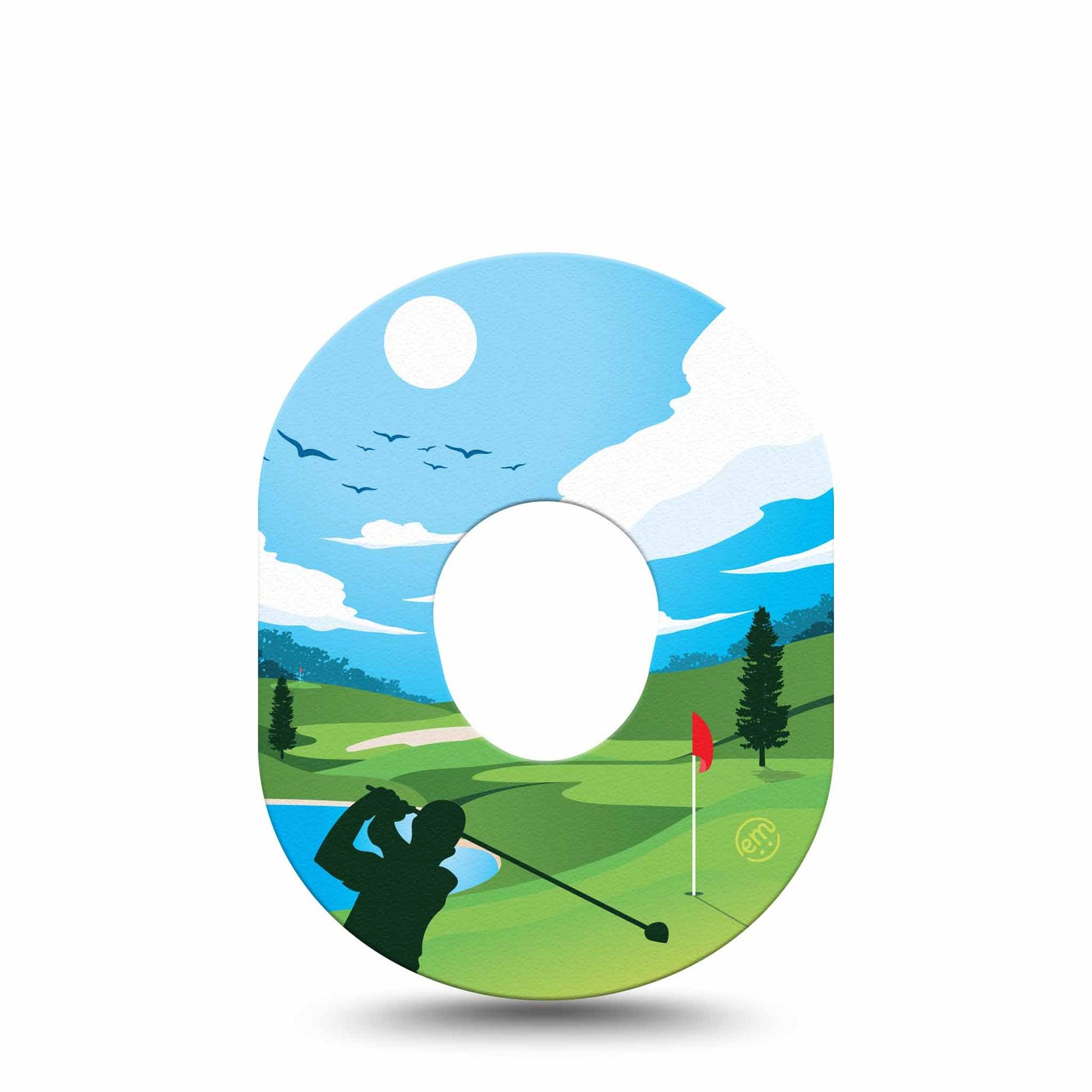 ExpressionMed Golf Dexcom G7 Tape, Single, Club And Ball Sports Inspired, CGM Adhesive Patch Design, Dexcom Stelo Glucose Biosensor System