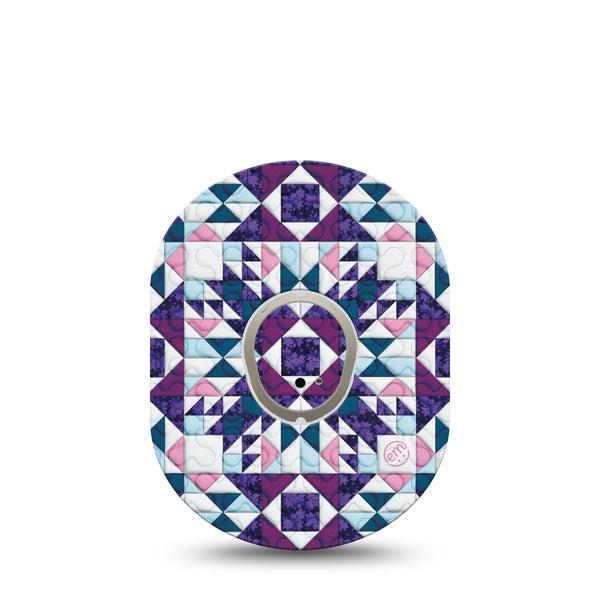 ExpressionMed Quilted Dexcom G7 and Stelo Tape Single Tape and Single Sticker Abstract Shapes, Plaster Continuous Glucose Monitor Design