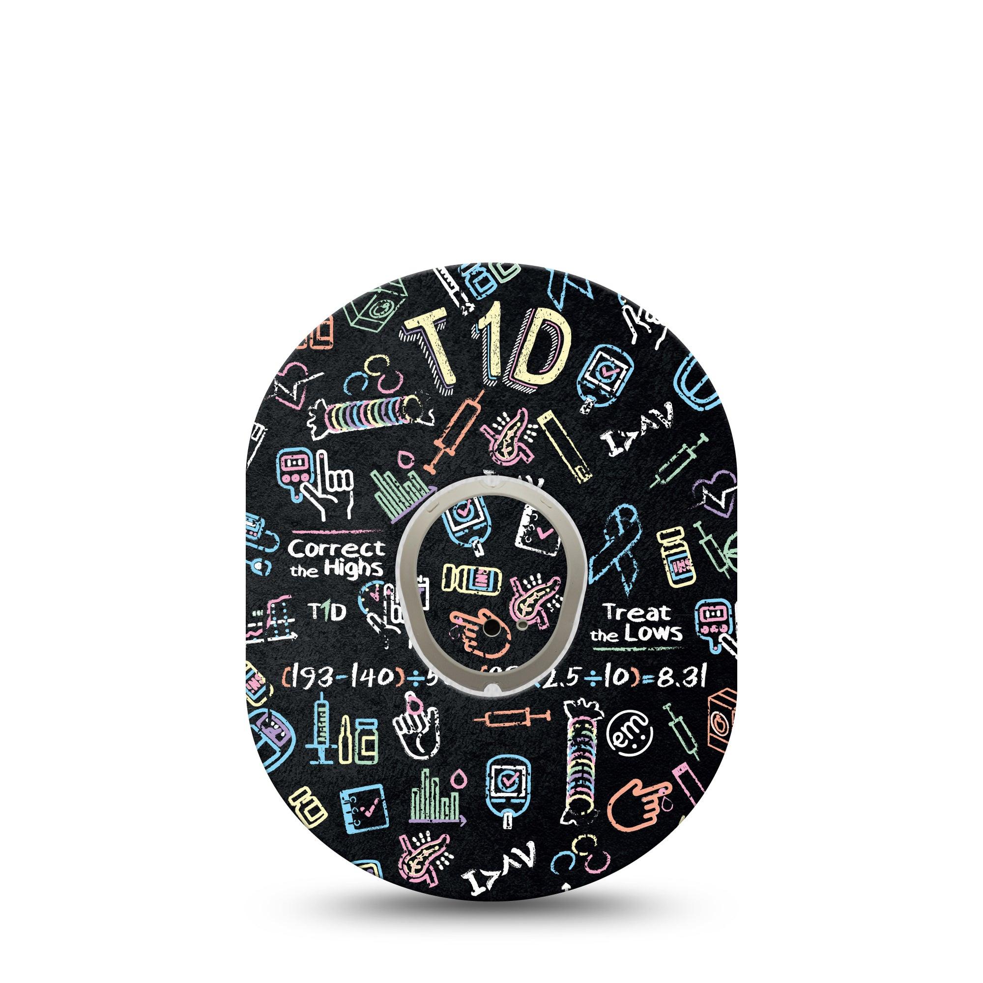 ExpressionMed T1D Life Dexcom G7 and Stelo Tape Single Tape and Single Sticker Diabetic Arts, Plaster Continuous Glucose Monitor Design