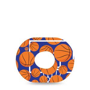 Basketball Dexcom G7 Tape, Single, Team Sports Inspired, CGM Adhesive Patch Design, Dexcom Stelo Glucose Biosensor System
