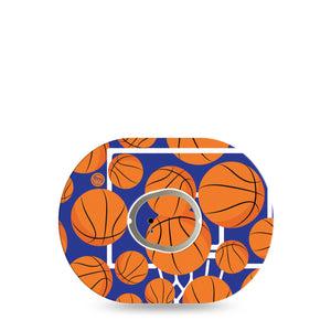 Basketball Dexcom G7 Tape, Single Tape and Sticker, Team Sports Inspired, CGM Adhesive Patch Design, Dexcom Stelo Glucose Biosensor System