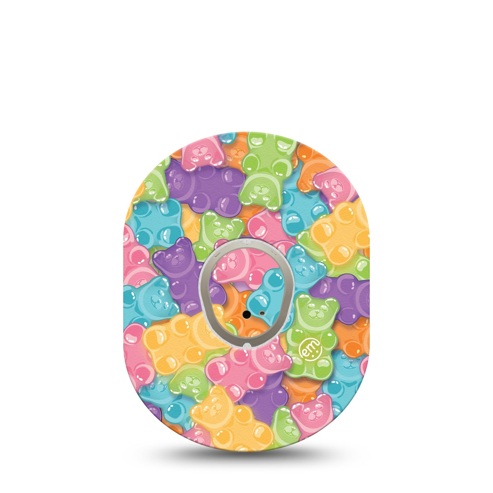ExpressionMed Gummy Bears Dexcom G7 and Stelo Tape Single Tape and Single Sticker Sweet Treats, Plaster Continuous Glucose Monitor Design