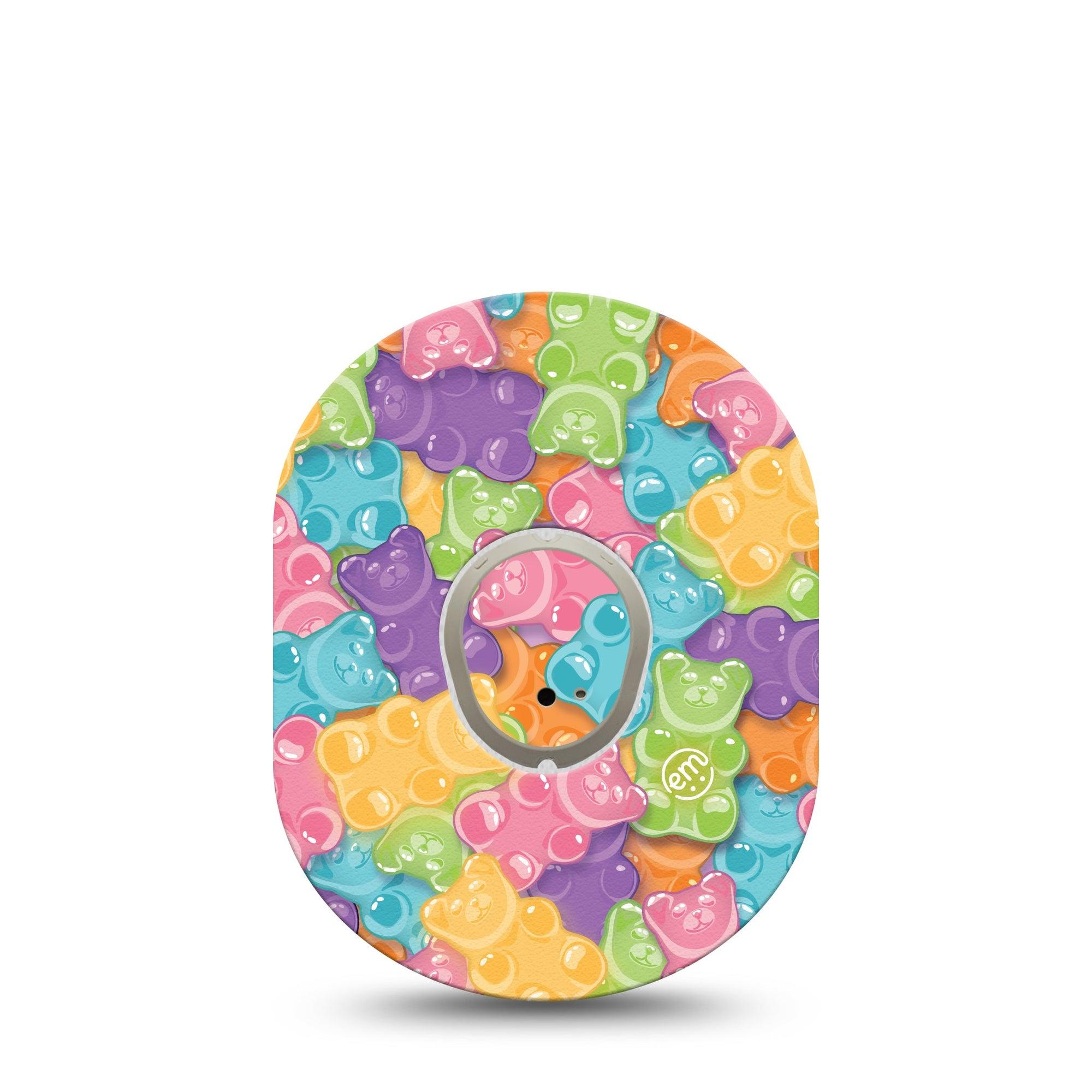 ExpressionMed Gummy Bears G7 Transmitter Sticker Colorful Candies CGM Tape and Sticker Design, Dexcom Stelo Glucose Biosensor System