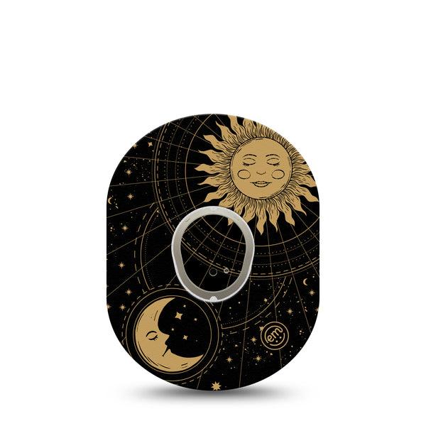 ExpressionMed Cosmic Vibes Dexcom G7 and Stelo Tape Single Tape and Single Sticker Heavenly Artwork, Plaster Continuous Glucose Monitor Design