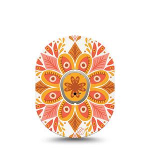 ExpressionMed Psychedelic Mandala Dexcom G7 and Stelo Tape Single Tape and Single Sticker Cat Coq Design, Plaster Continuous Glucose Monitor Design