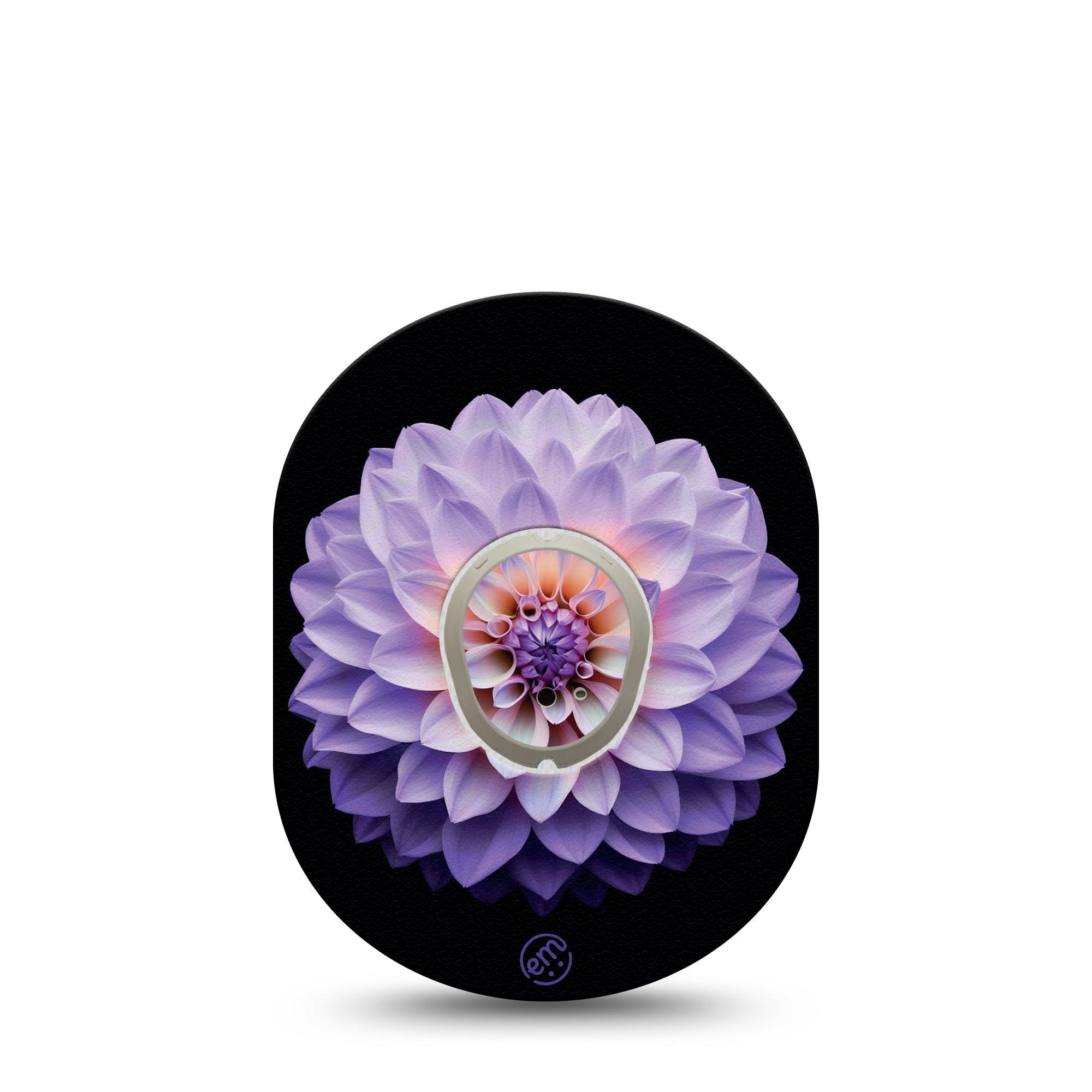 ExpressionMed Dahlia Dexcom G7 and Stelo Tape Single Tape and Single Sticker Dahlia Flower Design, Plaster Continuous Glucose Monitor Design