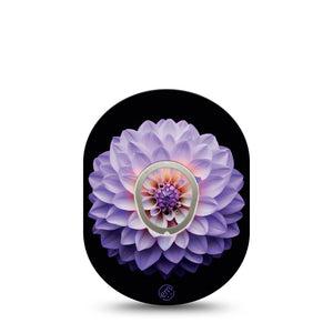 ExpressionMed Dahlia Dexcom G7 and Stelo Tape Single Tape and Single Sticker Dahlia Flower Design, Plaster Continuous Glucose Monitor Design