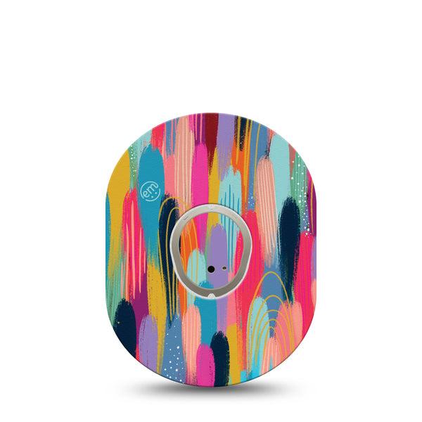 ExpressionMed Brush Strokes Dexcom G7 and Stelo Tape Single Tape and Single Sticker Exclusive Etta Vee Art, Plaster Continuous Glucose Monitor Design