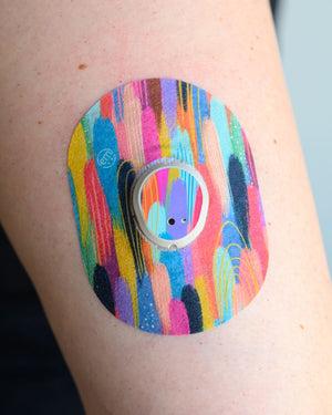 ExpressionMed EttaVee Variety Pack Dexcom G7 Tape, Single Tape and Single Sticker, Arm Wearing Colorful Themed CGM Adhesive Patch Design